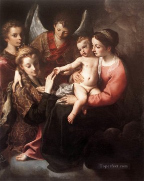 barroco Painting - Las bodas místicas de Santa Catalina Barroco Annibale Carracci